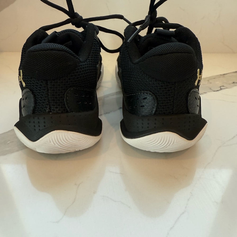 Under Armour Kids Black and Gold Basketball Sneakers - Picture 3 of 6